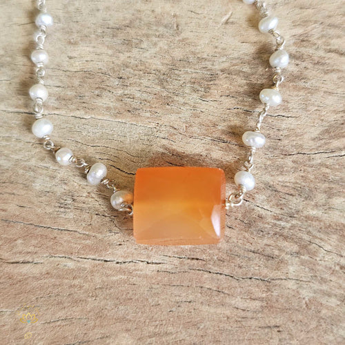 Carnelian Pearl Necklace | Creative Energetics