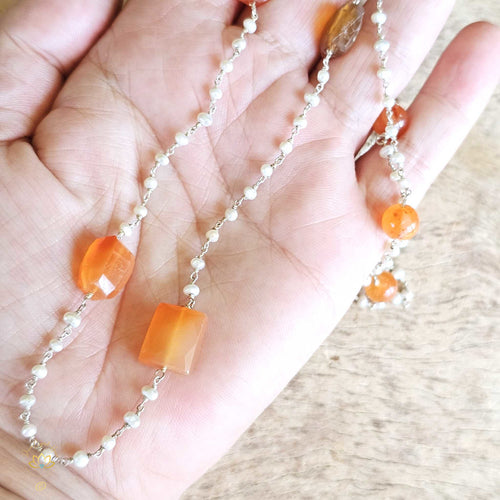 Carnelian Pearl Necklace | Creative Energetics