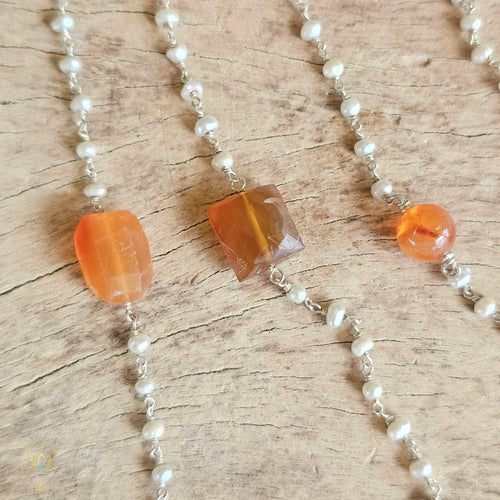 Carnelian Pearl Necklace | Creative Energetics