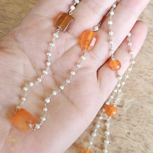 Carnelian Pearl Necklace | Creative Energetics