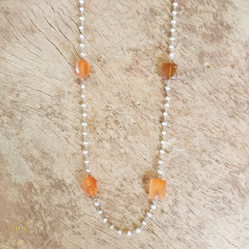 Carnelian Pearl Necklace | Creative Energetics