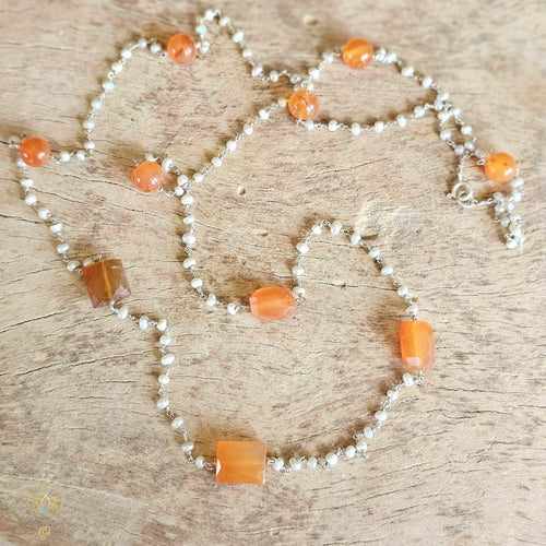 Carnelian Pearl Necklace | Creative Energetics