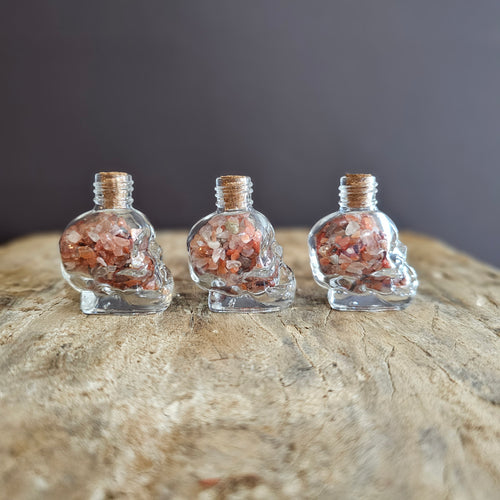 Carnelians Coven | Crystal Chip Skull Bottles