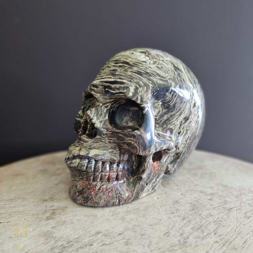 Carrasite Jasper & Banded Agate Skull | Guide To Rejuvenation