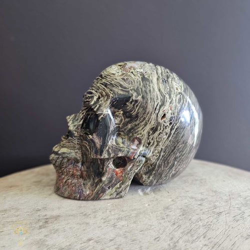 Carrasite Jasper & Banded Agate Skull | Guide To Rejuvenation