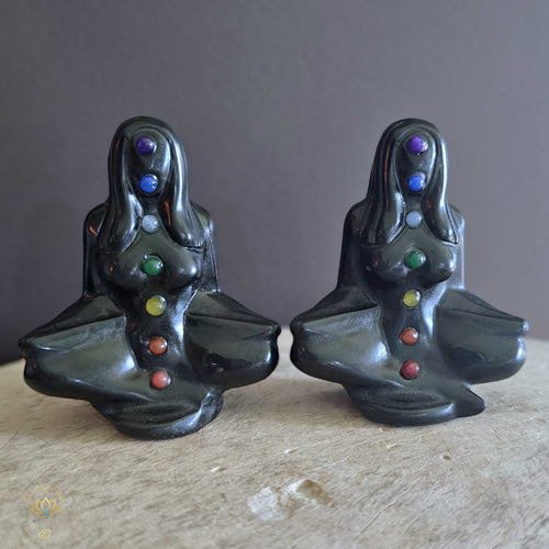 Chakra Harmony Statuettes | Black Obsidian