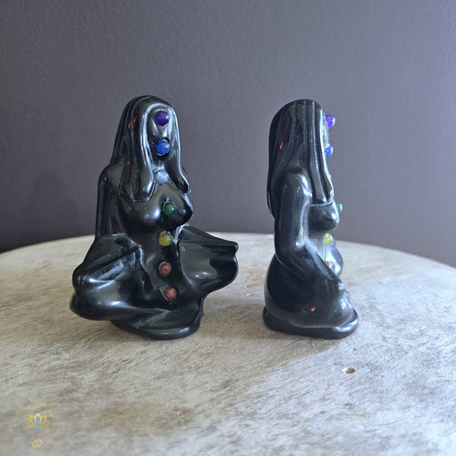 Chakra Harmony Statuettes | Black Obsidian