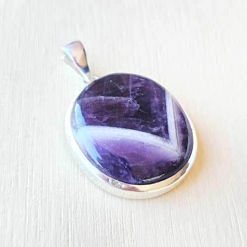 Chevron Amethyst Pendant | Third Eye Drift
