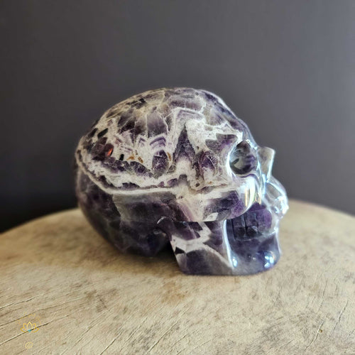 Chevron Amethyst Skull | Guardian of Spiritual Balance