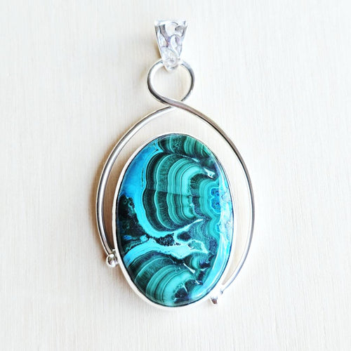 Chrysocolla & Malachite Pendant | Heart Of The Congo