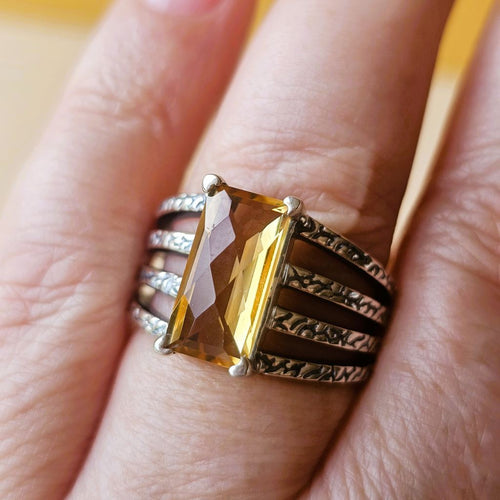 Citrine Faceted Ring | Golden Alchemy