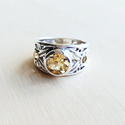 Citrine Faceted Ring | Golden Alchemy