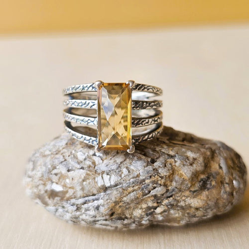 Citrine Faceted Ring | Golden Alchemy