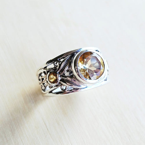 Citrine Faceted Ring | Golden Alchemy