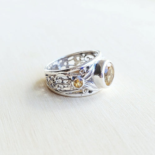 Citrine Faceted Ring | Golden Alchemy