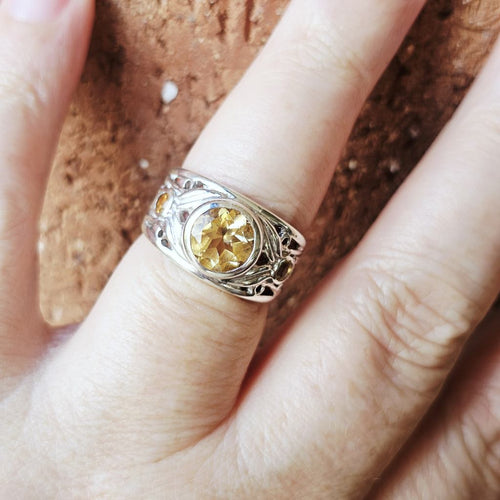 Citrine Faceted Ring | Golden Alchemy