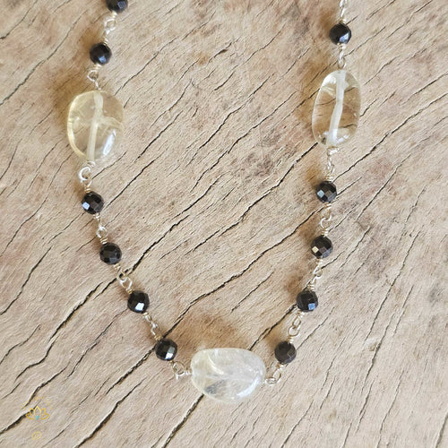 Citrine Onyx Necklace | Midnight Glow