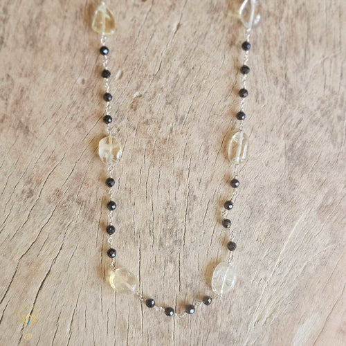 Citrine Onyx Necklace | Midnight Glow