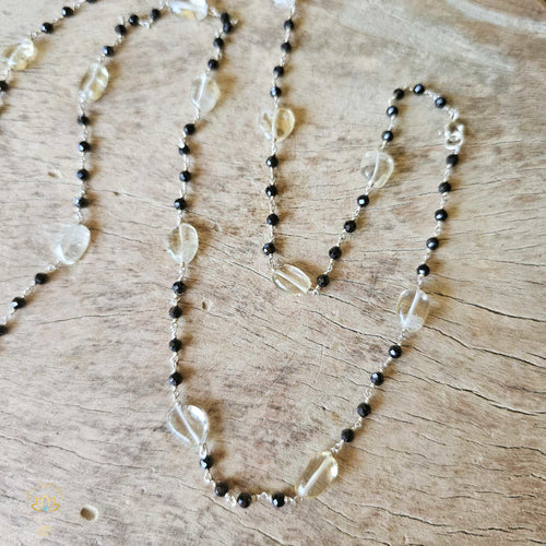 Citrine Onyx Necklace | Midnight Glow