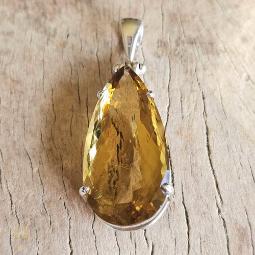 Citrine Pendant | Golden Teardrop