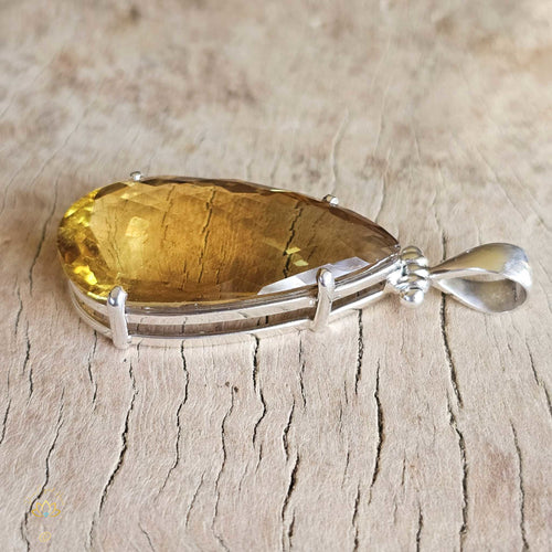 Citrine Pendant | Golden Teardrop