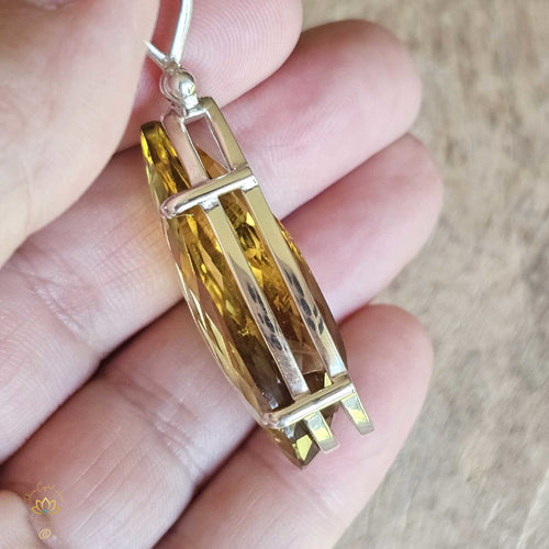 Citrine Pendant | Golden Teardrop