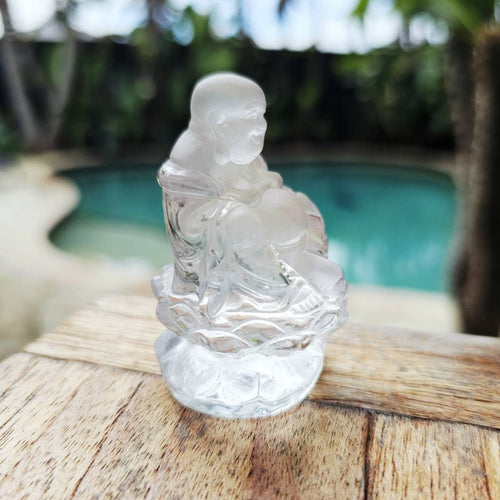 Clear Quartz A Grade Buddha | The Joyful Sage