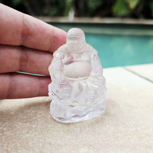 Clear Quartz A Grade Buddha | The Joyful Sage