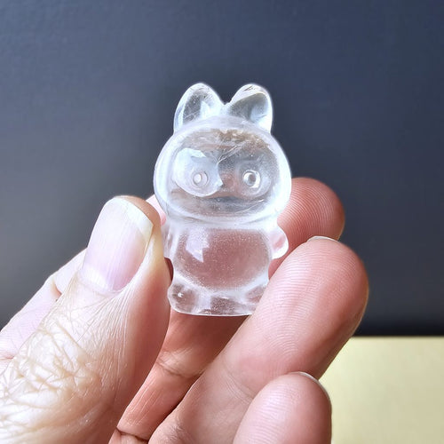 Clear Quartz Crystal Labubu | CrystalClearBoo