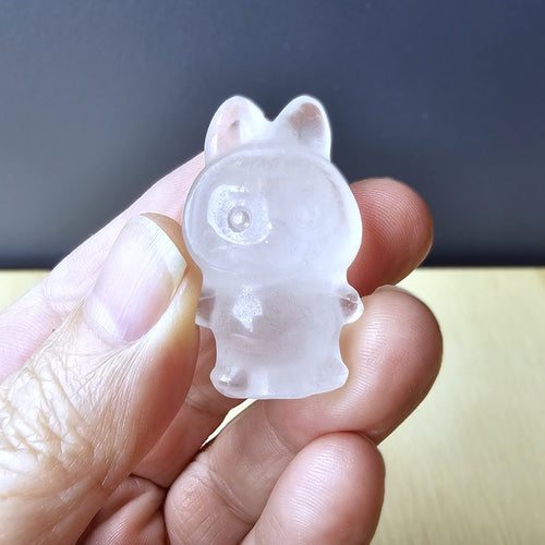 Clear Quartz Crystal Labubu | CrystalClearBoo