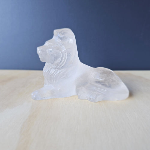 Clear Quartz Lion Carving | Courage, Amplified