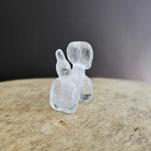 Clear Quartz Puffy Pooch "Charlie"