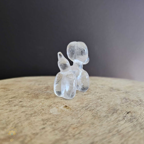 Clear Quartz Puffy Pooch "Crystal"