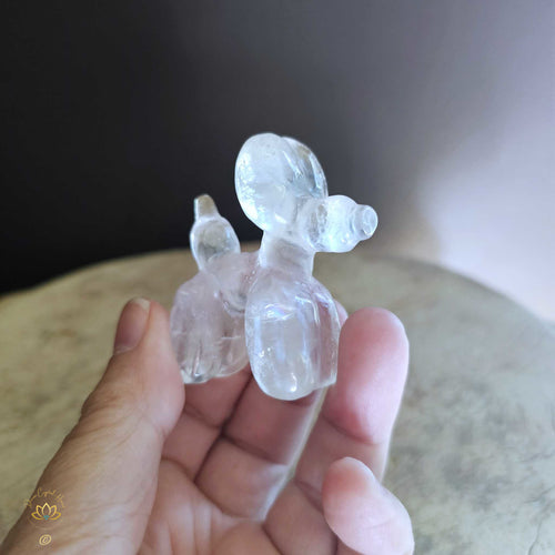 Clear Quartz Puffy Pooch "Crystal"