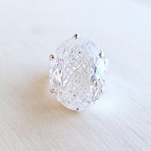 Clear Quartz Ring | Pure Power, Precision Cut