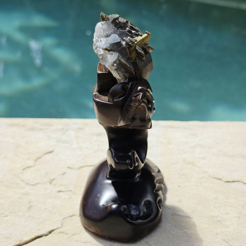 Collector Grade Benz Calcite With Chalcopyrite | Custom Stand 414gms
