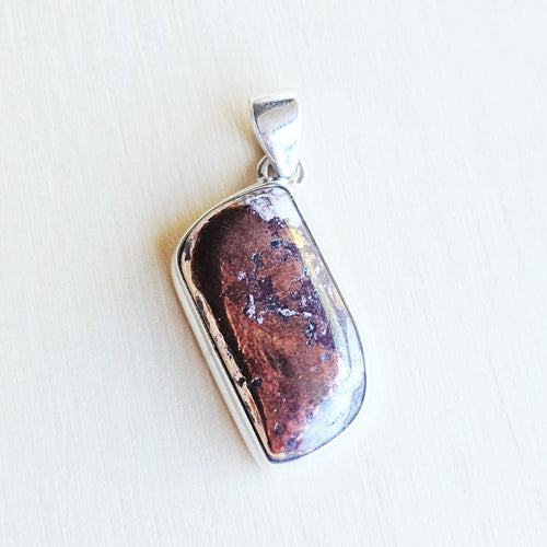 Copper & Agate Pendant | Flame Of Stone