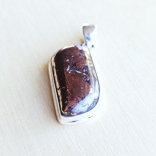 Copper & Agate Pendant | Flame Of Stone