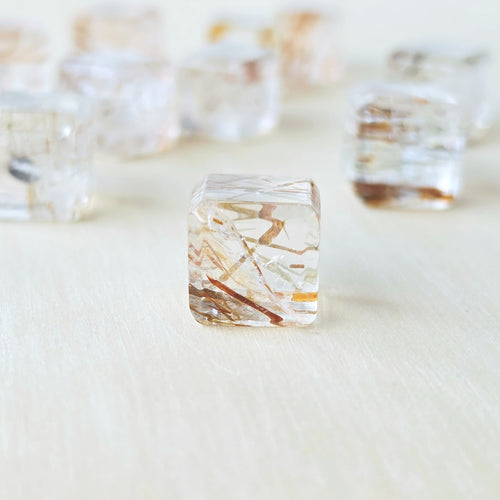 Copper & Black Rutile Cubes | Copper Threads