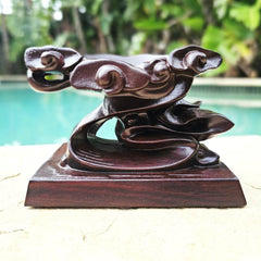 Crystal Sphere Stands | Black Ebony Wood Large