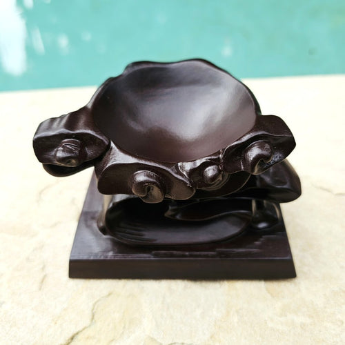 Crystal Sphere Stands | Black Ebony Wood Large