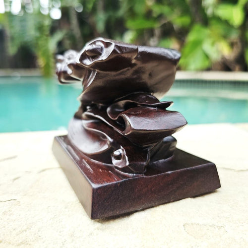 Crystal Sphere Stands | Black Ebony Wood Large
