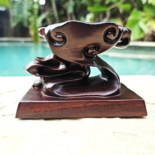 Crystal Sphere Stands | Black Ebony Wood Large