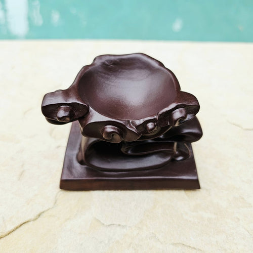 Crystal Sphere Stands | Black Ebony Wood Medium