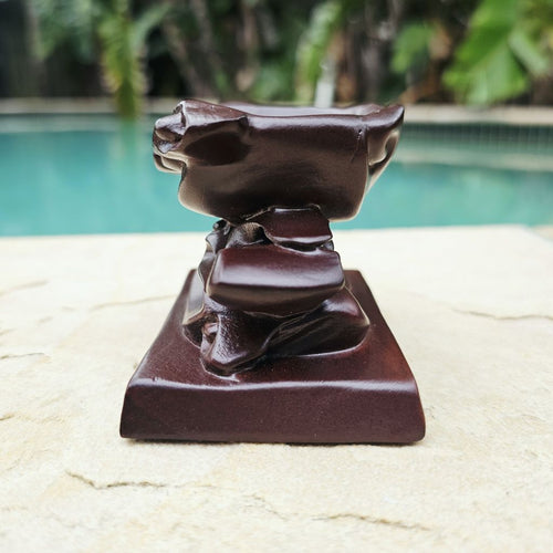 Crystal Sphere Stands | Black Ebony Wood Medium