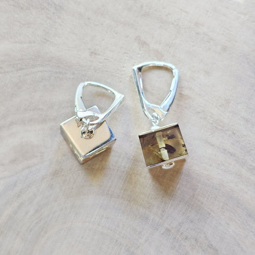 Cubed Amber Earrings | Golden Prism