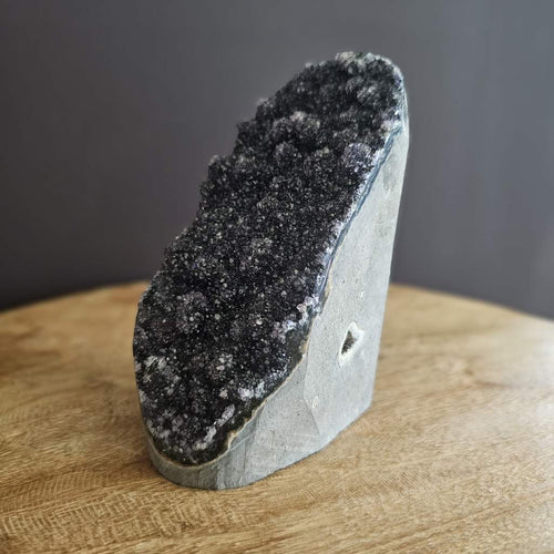 Dark Amethyst with Stalactite Flowers | Cut Base Geode 1.274kgs