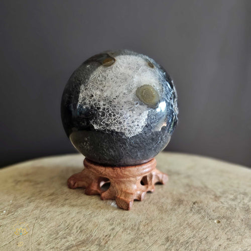 Druzy Agate & Manganese | Sphere 630gms