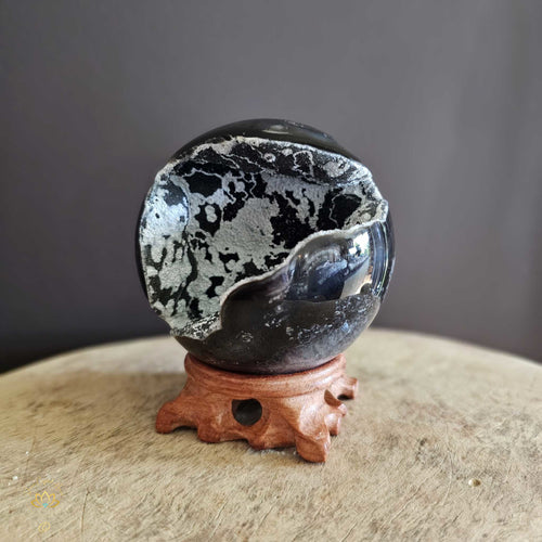 Druzy Agate & Manganese | Sphere 630gms