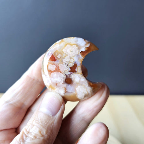 Druzy Carnelian Moons | Crimson Crescent